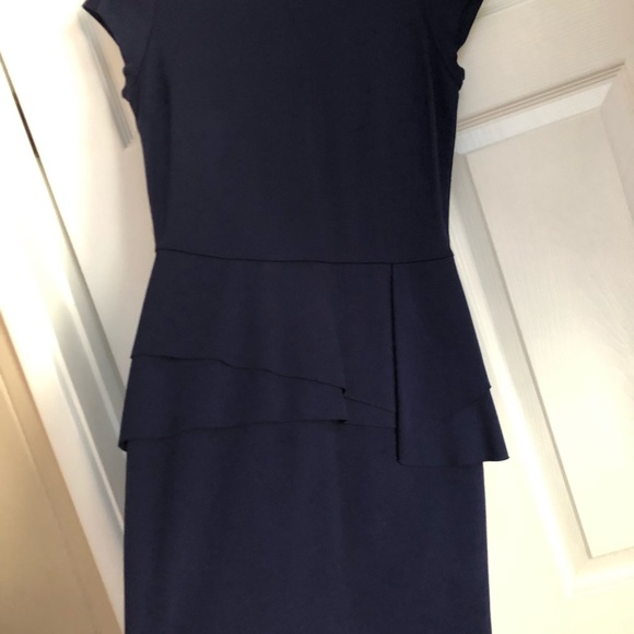 NWOT dark navy cap sleeve 3/4 length dress - Picture 4 of 6